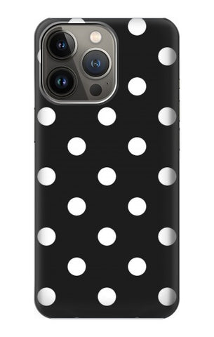 iPhone 13 Pro Hard Case Black Polka Dots