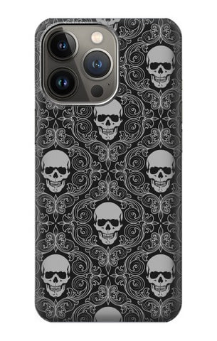 iPhone 13 Pro Hard Case Skull Vintage Monochrome Pattern