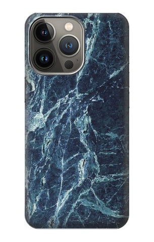 iPhone 13 Pro Max Hard Case Light Blue Marble Stone Texture Printed
