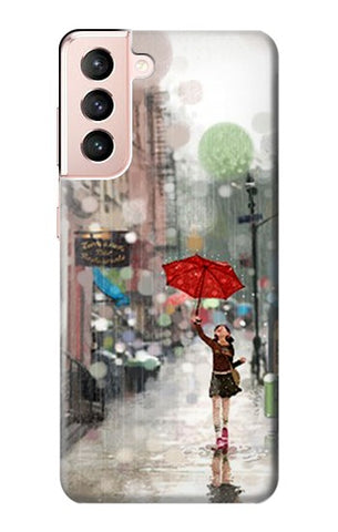 Samsung Galaxy S21 5G Hard Case Girl in The Rain