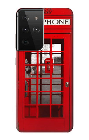 Samsung Galaxy S21 Ultra 5G Hard Case Classic British Red Telephone Box