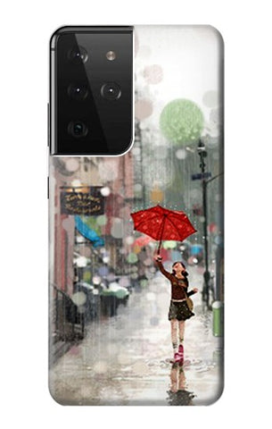 Samsung Galaxy S21 Ultra 5G Hard Case Girl in The Rain