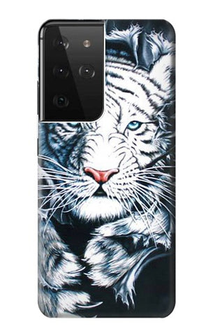 Samsung Galaxy S21 Ultra 5G Hard Case White Tiger