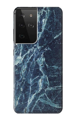 Samsung Galaxy S21 Ultra 5G Hard Case Light Blue Marble Stone Texture Printed