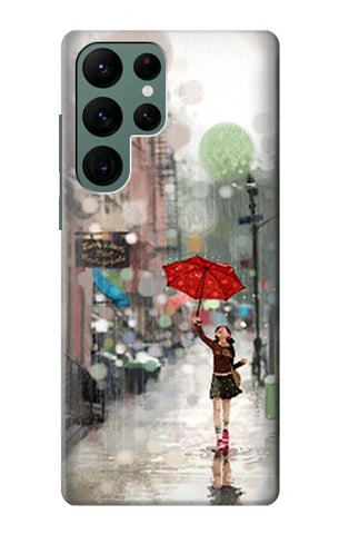 Samsung Galaxy S22 Ultra 5G Hard Case Girl in The Rain