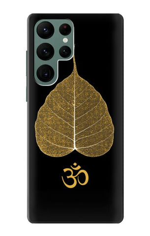 Samsung Galaxy S22 Ultra 5G Hard Case Gold Leaf Buddhist Om Symbol