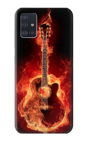 Samsung Galaxy A51 Hard Case Fire Guitar Burn