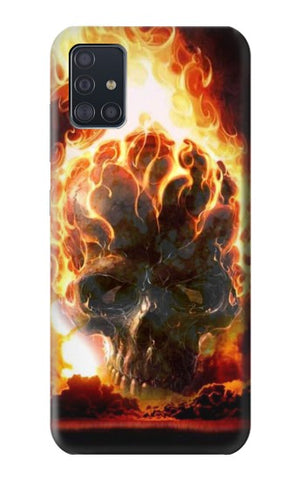 Samsung Galaxy A51 Hard Case Hell Fire Skull