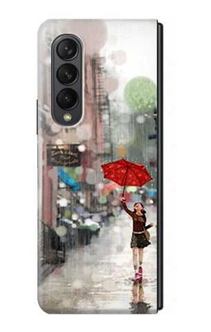 Samsung Galaxy Fold3 5G Hard Case Girl in The Rain