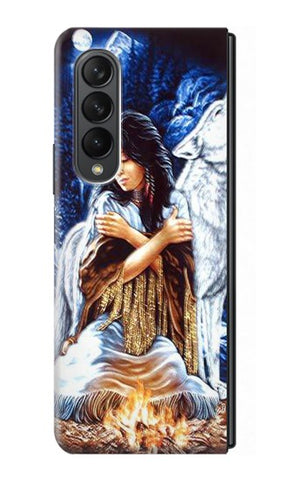 Samsung Galaxy Fold3 5G Hard Case Grim Wolf Indian Girl