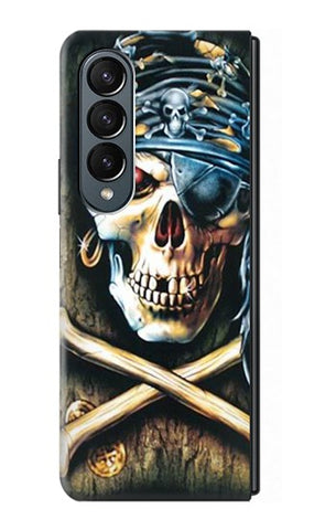 Samsung Galaxy Fold4 Hard Case Pirate Skull Punk Rock