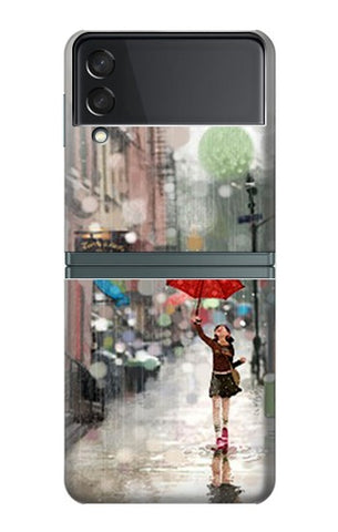 Samsung Galaxy Flip3 5G Hard Case Girl in The Rain