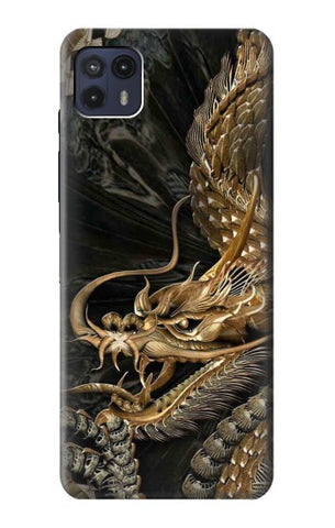  Moto G8 Power Hard Case Gold Dragon