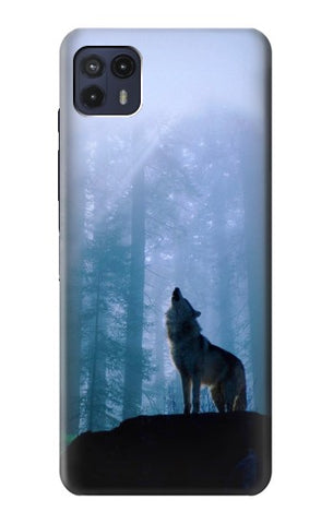  Moto G8 Power Hard Case Wolf Howling in Forest