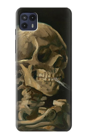 Motorola Moto G50 5G Hard Case Vincent Van Gogh Head Skeleton Cigarette