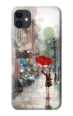 iPhone 11 Hard Case Girl in The Rain