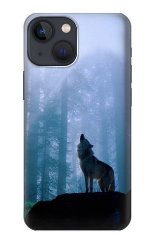 Apple iPhone 14 Hard Case Wolf Howling in Forest