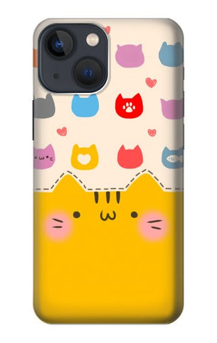 Apple iPhone 14 Hard Case Cute Cat Pattern