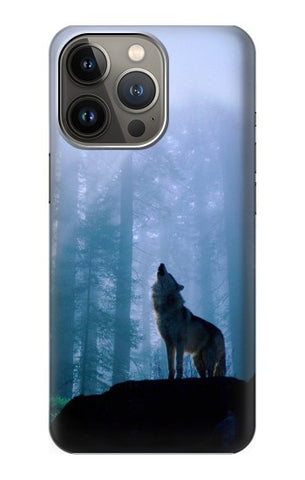 Apple iPhone 14 Pro Max Hard Case Wolf Howling in Forest