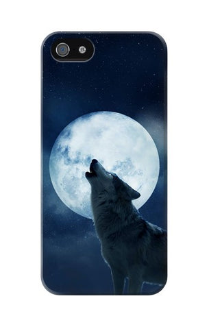 iPhone 5, SE, 5s Hard Case Grim White Wolf Full Moon