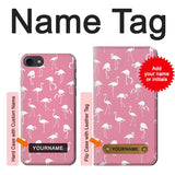 iPhone 7, 8, SE (2020), SE2 Hard Case Pink Flamingo Pattern with custom name