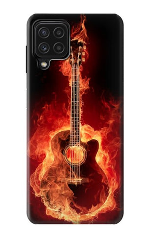 Samsung Galaxy M22 Hard Case Fire Guitar Burn
