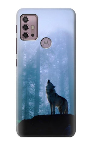 Motorola Moto G30 Hard Case Wolf Howling in Forest