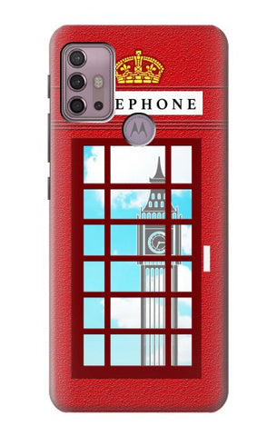 Motorola Moto G30 Hard Case England Classic British Telephone Box Minimalist