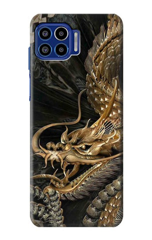 Motorola One 5G Hard Case Gold Dragon