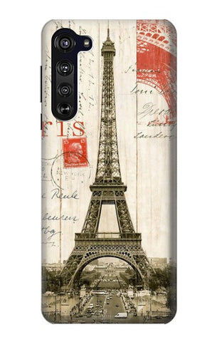 Motorola Edge Hard Case Eiffel Tower Paris Postcard