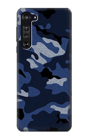 Motorola Edge Hard Case Navy Blue Camouflage