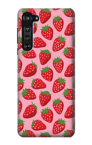 Motorola Edge Hard Case Strawberry Pattern
