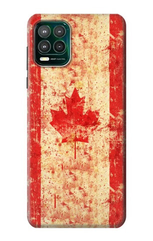  Moto G8 Power Hard Case Canada Flag Old Vintage