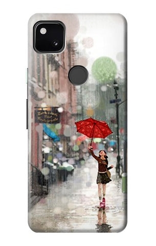 Google Pixel 4a Hard Case Girl in The Rain