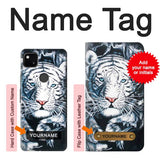 Google Pixel 4a Hard Case White Tiger with custom name
