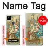 Google Pixel 4a Hard Case Easter Rabbit Family with custom name