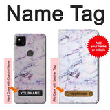 Google Pixel 4a Hard Case Seamless Pink Marble with custom name
