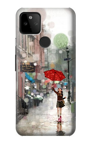 Google Pixel 5A 5G Hard Case Girl in The Rain