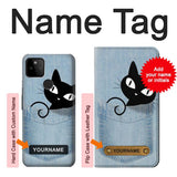 Google Pixel 5A 5G Hard Case Pocket Cat with custom name