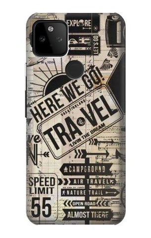 Google Pixel 5A 5G Hard Case Vintage Travel