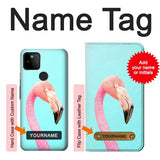 Google Pixel 5A 5G Hard Case Pink Flamingo with custom name
