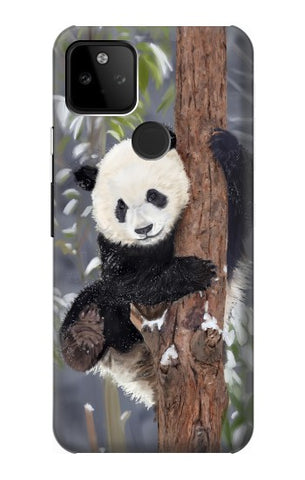 Google Pixel 5A 5G Hard Case Cute Baby Panda Snow Painting