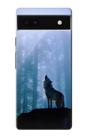 Google Pixel 6a Hard Case Wolf Howling in Forest