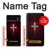 Google Pixel 6a Hard Case Christian Cross with custom name