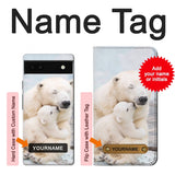 Google Pixel 6a Hard Case Polar Bear Hug Family with custom name