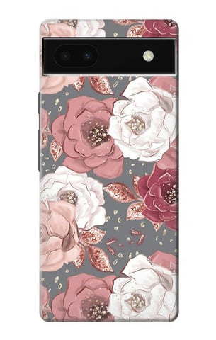 Google Pixel 6a Hard Case Rose Floral Pattern