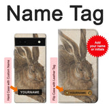 Google Pixel 6a Hard Case Albrecht Durer Young Hare with custom name