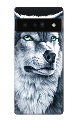 Google Pixel 6 Pro Hard Case Grim White Wolf