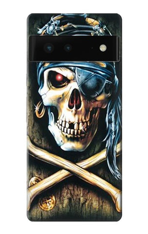 Google Pixel 6 Hard Case Pirate Skull Punk Rock