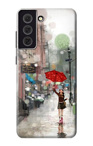 Samsung Galaxy S21 FE 5G Hard Case Girl in The Rain